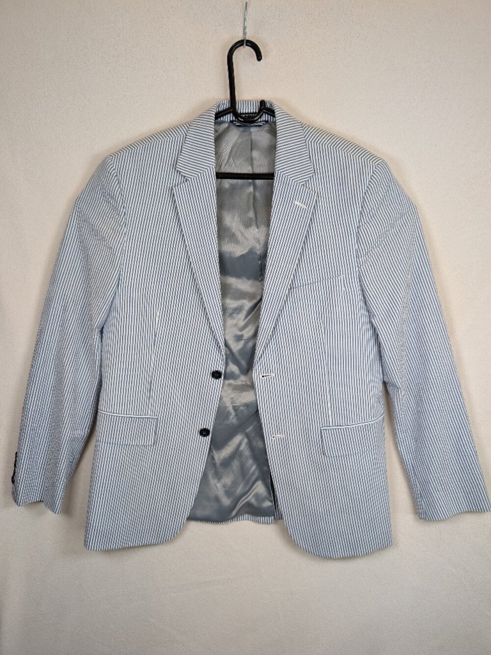 Nautica Seersucker Blazer 40R Blue White Stripe